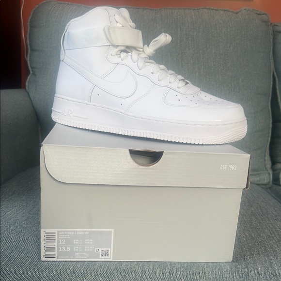 Nike Other - Nike White High-Top Sneakers with Lace-Up Closure